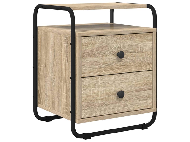  Table de chevet - cabinet de chevet - table de nuit 2 pc chêne sonoma bois d'ingénierie  - Conforama C