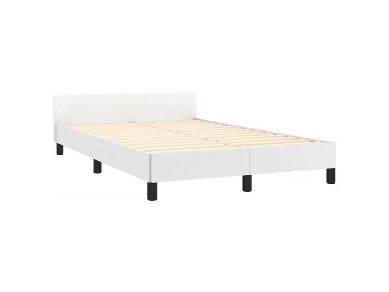 Lit double- lit adulte - cadre de lit sans matelas blanc 120x190 cm similicuir - Conforama B