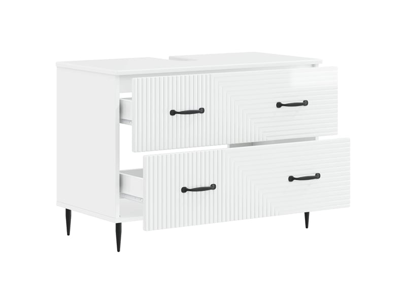  Meuble sous lavabo de salle de bain haarlem blanc brillant cf64886  - Conforama C