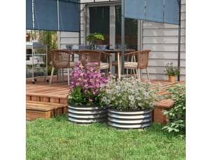 Bac de jardin surélevé 60x60x30 cm ensemble de 2 fond ouvert métal argenté