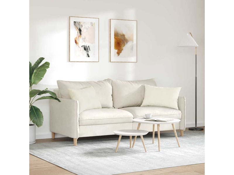 Lot de 2 coussins de canapé, coussins décoratifs crème 60 x 40 cm cf59049 - Conforama D