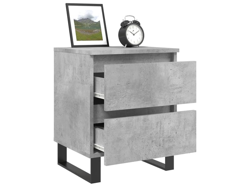  Lot de 2 tables de chevet - cabinet de chevet - table de nuit gris béton 40x35x50 cm bois d’ingénierie  - Conforama C