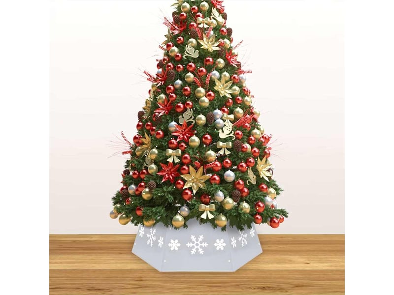  Jupe de sapin de noël argenté et blanc ø68x25 cm  - Conforama C
