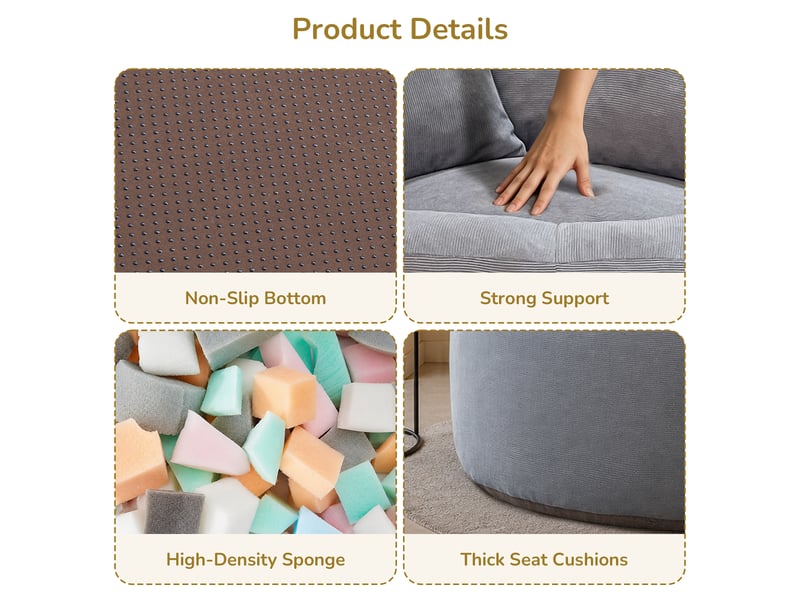 Pouf poire, 120x120x65 cm, bicolore cao-T3800P568971-conf-NEW - Conforama W