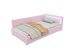 Lit banquette 90x200 cm <strong>KORFEE</strong>  <strong></strong> coloris rose