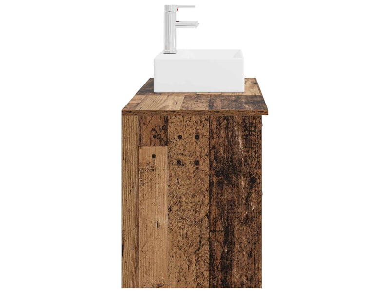 Ensemble de mobilier de salle de bain 2 pcs bois ancien shl7323 - Conforama E