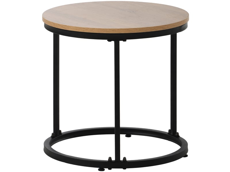  Table basse ronde lot de 2 tables gigognes salon aspect bois mdf 50kg  - Conforama W