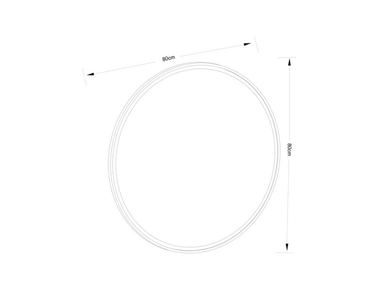  Miroir de salle de bains rond 80 x 80 cm argenté en verre, éclairage tactile, anti-buée et lumière réglable  - Conforama C