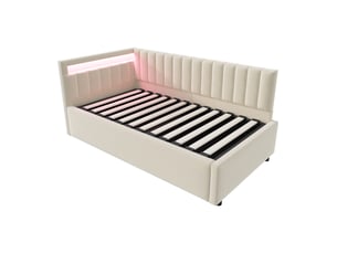 Lit coffre 90x200 cm    coloris beige