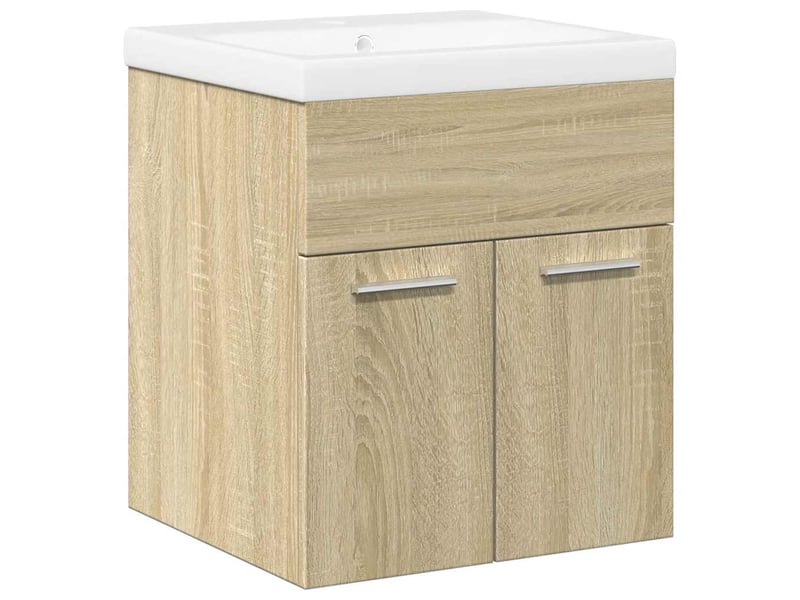  Ensemble de meubles de salle de bain 2 pcs chêne sonoma cf63608  - Conforama A