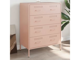 Buffet - bahut - meuble de rangement rose 68x39x89 cm acier