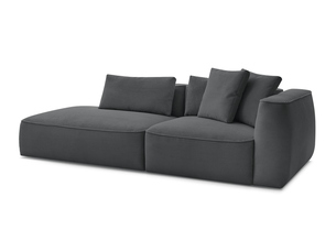 Canapé droit fixe BOBOCHIC LEOPOLD 3 places Velours gris