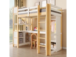 Lit mezzanine 90x200 cm SOGEU   coloris blanc