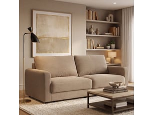 Canapé droit velours côtelé beige venezia 3 pl
