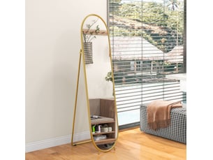 Miroir ovale à poser coloris doré <strong>FLORAGRACE</strong> <strong></strong> - 40 cm x 40 cm