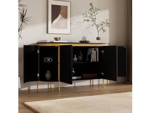 Buffet 4 porte(s)  0 tiroir(s) <strong>MODENUIT </strong> <strong></strong> - 140 cm coloris noir 