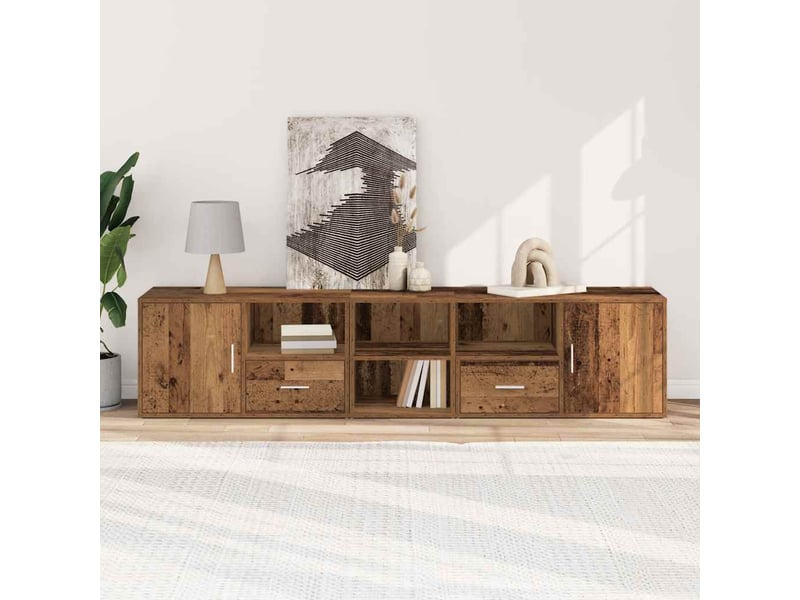  Armoire d'angle, armoire de rangement vieux bois 200x40x45 cm bois d'ingénierie  - Conforama C