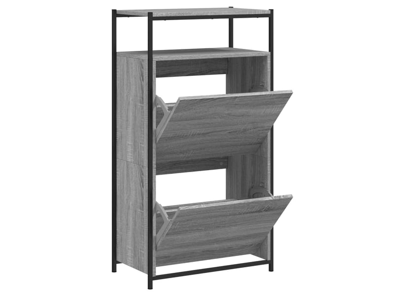  Meuble à chaussures, cabinet à chaussures sonoma gris 60x34x112cm  - Conforama A
