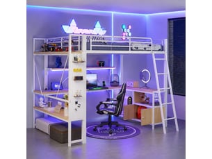 Lit mezzanine 140x200 cm <strong>MODENUIT </strong>  <strong></strong> coloris blanc