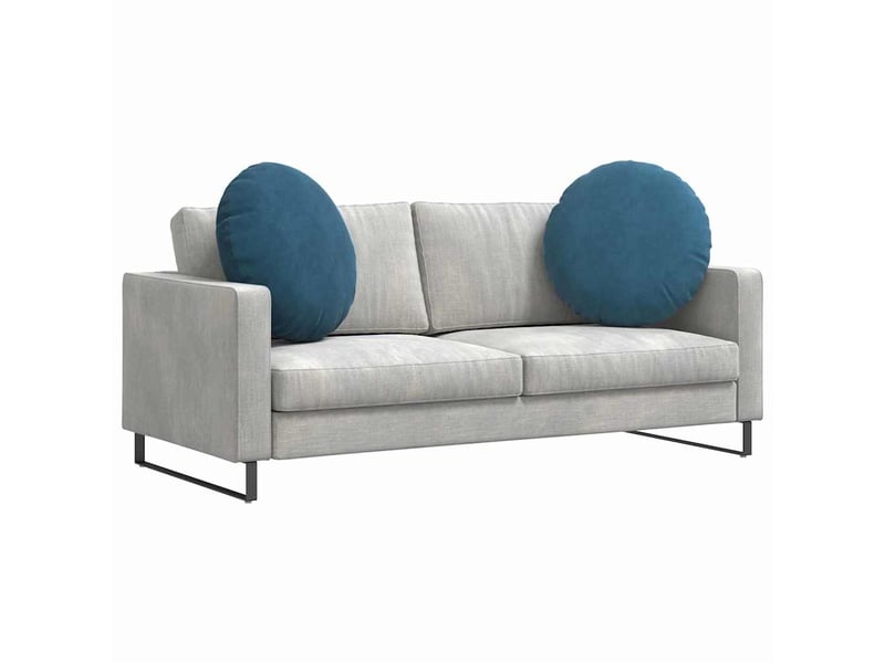  Lot de 2 coussins de siège, coussins décoratifs velours bleu ø60 x 21 cm cf59881  - Conforama C