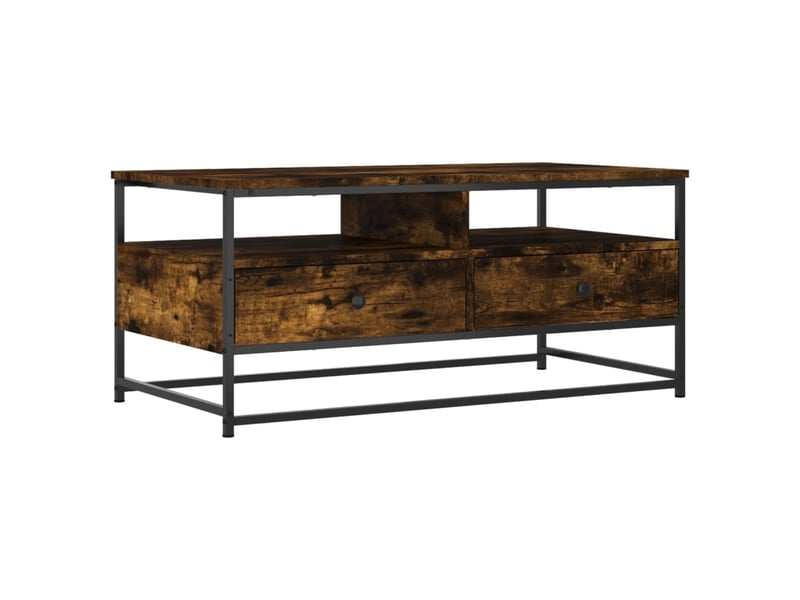  Table basse rectangulaire | table de salon chêne fumé 100x51x45 cm bois d'ingénierie  - Conforama A
