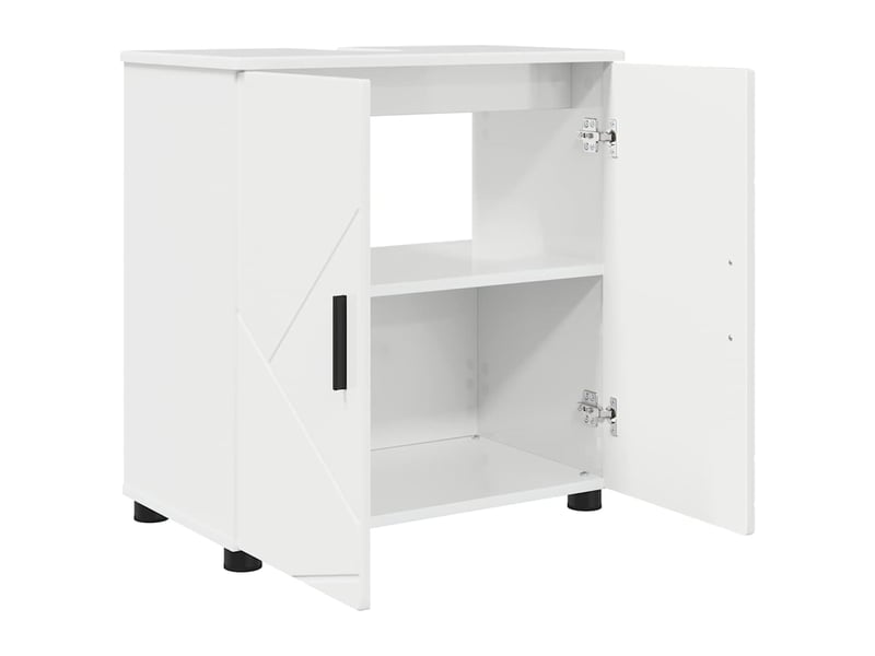 Ensemble de mobilier de salle de bain 3 pc blanc brillant cf64248 - Conforama E