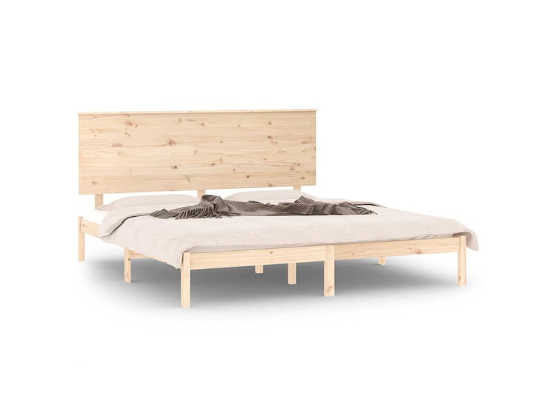 Lit double- lit adulte -  cadre de lit sans matelas 150x200 cm bois massif  - Conforama A