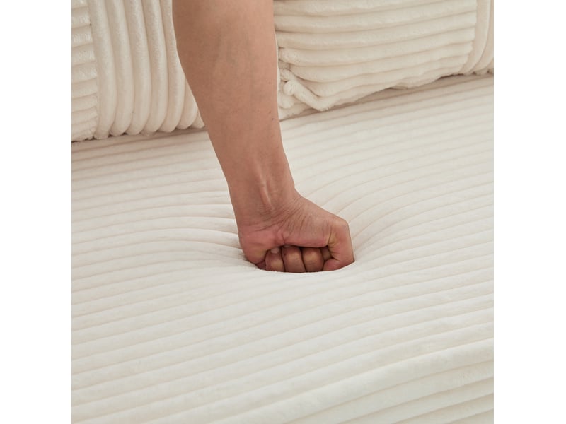  Canapé-lit 2 places 151x133x64 cm beige sans matelas  - Conforama D