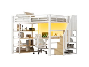 Lit mezzanine 140x200 cm <strong>MODENUIT </strong>  <strong></strong> coloris blanc