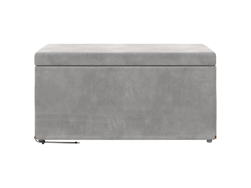  Tabouret bas, ottoman gris clair 81x41x40 cm velours et bois composite  - Conforama D