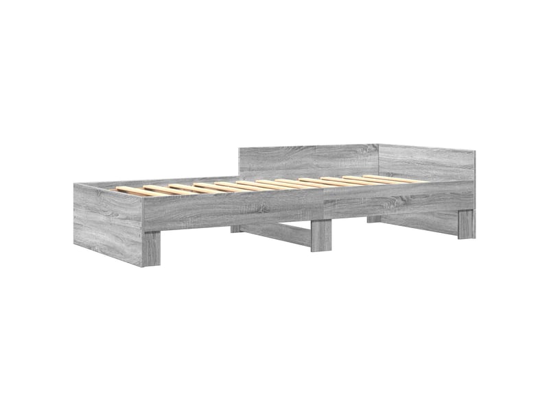 Lit simple- lit adulte - cadre de lit avec tête de lit sonoma gris 80 x 200 cm - Conforama B