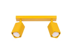 Plafonnier rayo 2 jaune aluminium moderne 16.5x30x6cm
