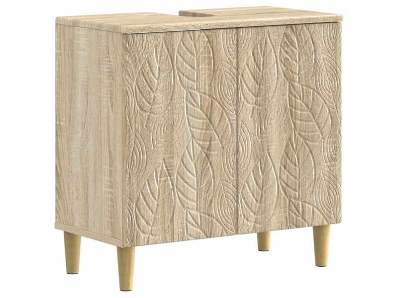  Ensemble de meuble de salle de bain 3 pièces delft chêne sonoma cf63383  - Conforama D