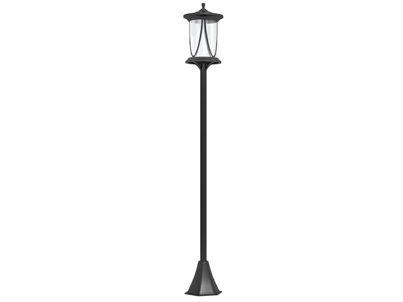  Lampe solaire extérieure à led, fonctionnement automatique, résistante aux intempéries, autonomie de 6 h, 17 cm (l) x 17 cm (p) x 127 cm (h), noire  - Conforama B