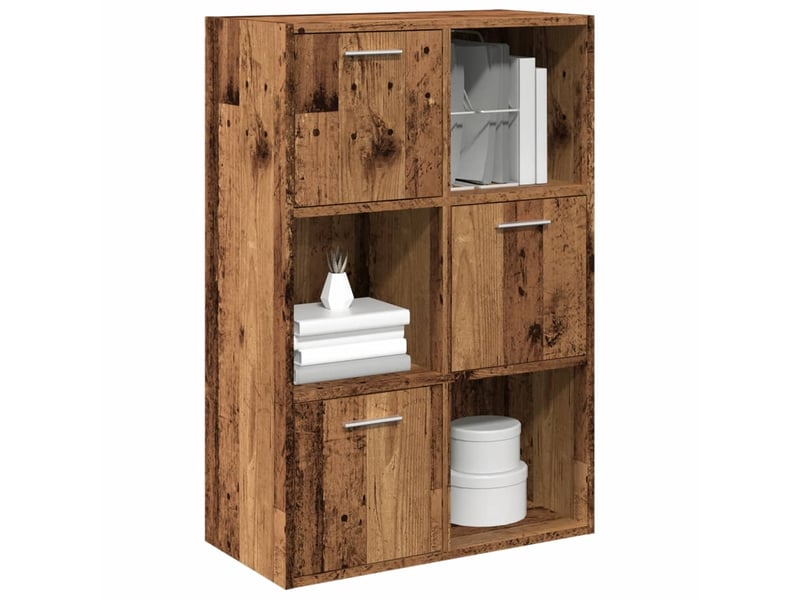  Bibliothèque, meuble de rangement salon vieux bois 60,5x30x90 cm bois d'ingénierie  - Conforama B