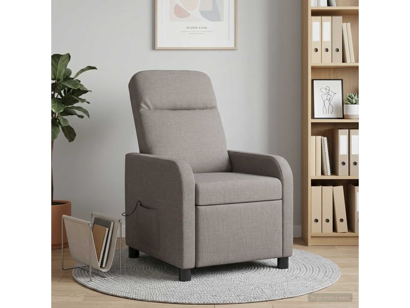  Vidaxl fauteuil de massage inclinable taupe tissu  - Conforama B