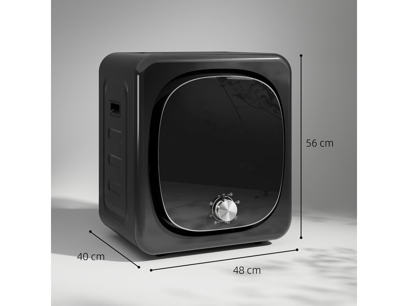  Séchoir linge portable - 800w 60°c max. - 5 modes - installation murale ou à poser - noir  - Conforama C