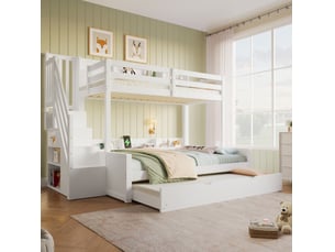 Lit superposé 90x200 cm <strong>HAUSS SPOLE</strong> <strong></strong> coloris blanc