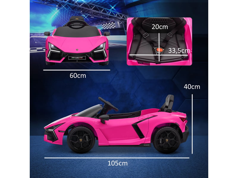  Voiture électrique pour enfants de 3 à 5 ans, conduite souple, télécommandée, avec klaxon, en plastique et métal, rose  - Conforama E