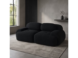 Canapé modulable 2 places modenvie sans cadre en velours côtelé noir 208 x 103 x 70 cm