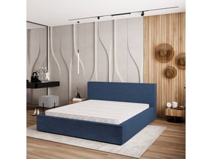 Lit coffre 120x200cm <strong>MASSENO</strong> <strong></strong> coloris bleu