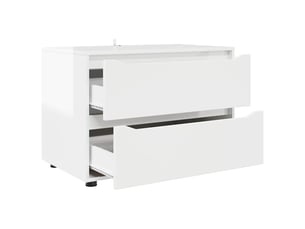Armoire de rangement minimaliste pratique 80 x 48 x 57 cm avec tiroirs en bois d'ingénierie blanc brillant 02_0054595