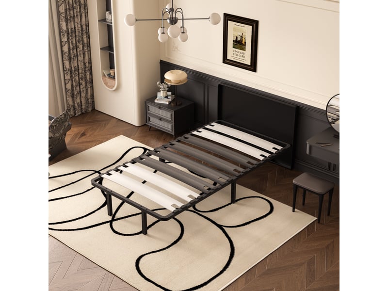  Sommier 90x190 cm, 6 pieds durable, sommier à lattes pour adulte  - Conforama E