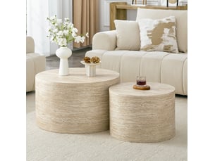 Table basse rond(e) coloris bois clair <strong>HAUSS SPOLE</strong> <strong></strong> - 62.8 cmx44 cm
