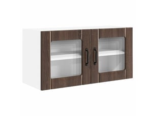 Meuble mural de cuisine, cabinet en verre mural chêne brun 80x31x40cm shl1028