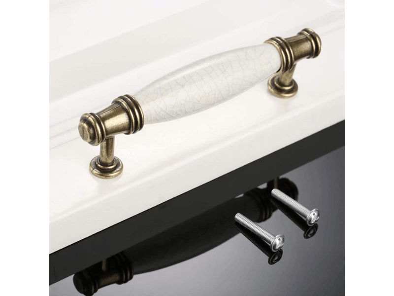  Pièces de poignées de porte de placard de cuisine, poignée de porte de meuble, barre de porte de placard avec vis, espacement des trous en m  - Conforama B