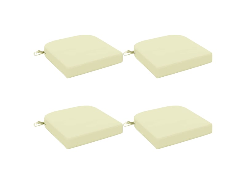 Lot de 4 coussins de siège, coussins d'assise soest 100 % polyester crème cf60785 - Conforama A