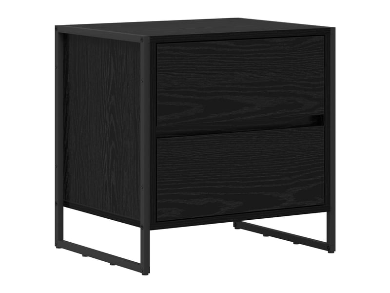 Table de chevet - cabinet de chevet - table de nuit 2 pc chêne noir 50 x 39,5 x 50 cm  - Conforama D