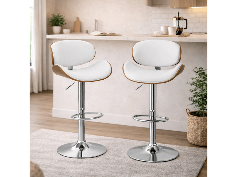 Lot de 2 tabourets de bar – réglables et pivotants – dossier et repose-pieds - Conforama B