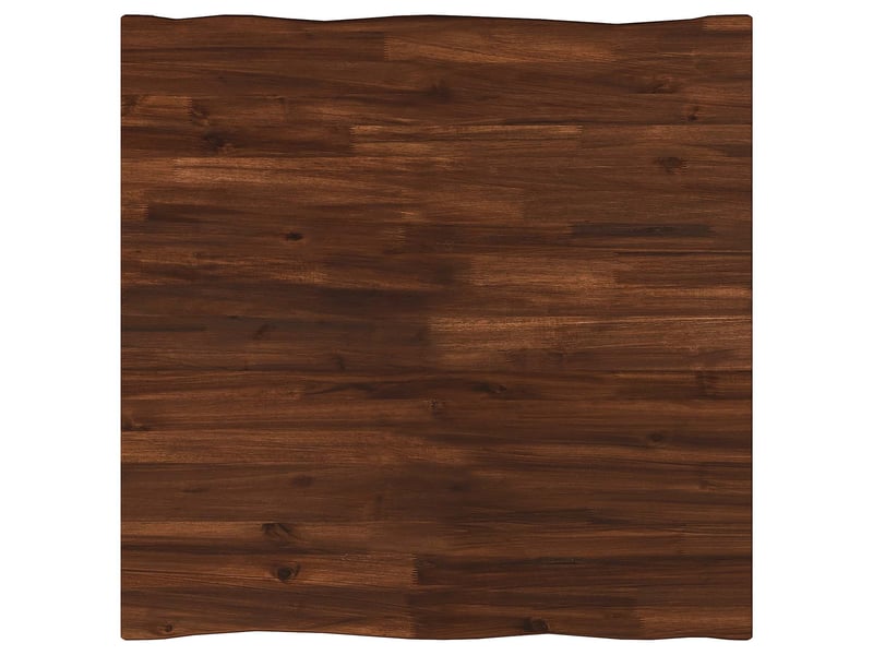  Table à manger 80x80x75 cm bois d'acacia massif marron foncé et noir carré  - Conforama D
